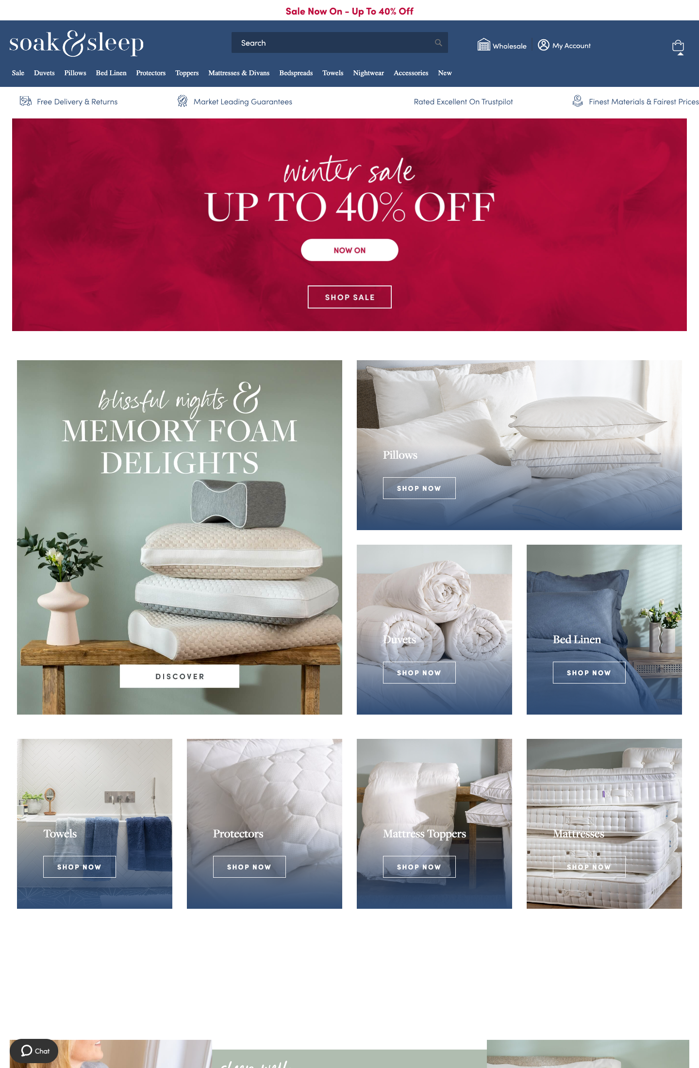 Soak & Sleep homepage — Jan 2024